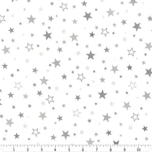 Star Flannel: White & Grey