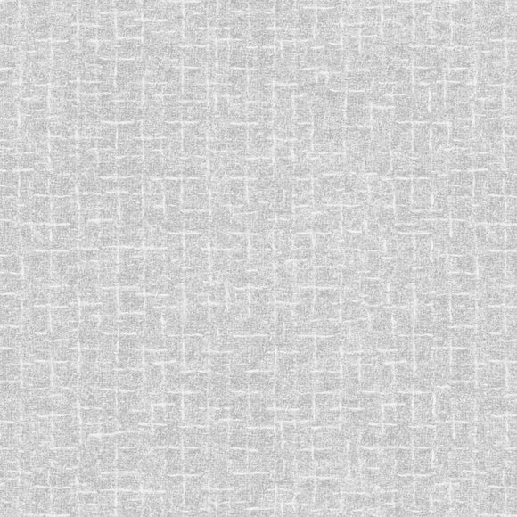 Woolies Flannel: Crosshatch Light Grey/White