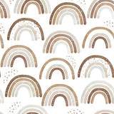 Teddy Bear Tales Flannel - Neutral Rainbows: White