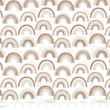 Teddy Bear Tales Flannel - Neutral Rainbows: White