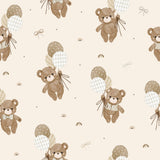Teddy Bear's Adventures Flannel: Cream