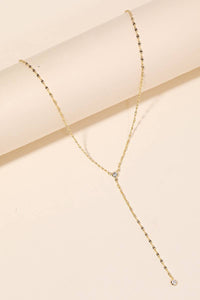 Dainty Chain Link Y Necklace - Gold