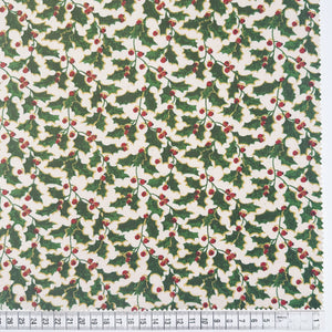 Holiday Prints - Holly Green/Gold