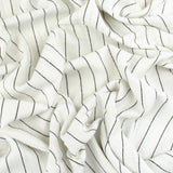 Rayon Linen Stripe: White/Black