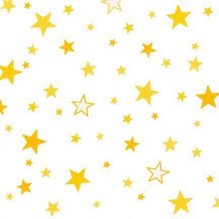 Star Flannel: White & Yellow