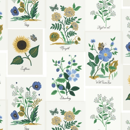 Curio: Botanical Blues - Cotton/Linen
