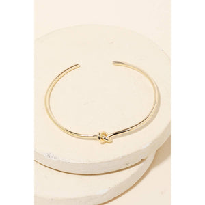 Metallic Knot Cuff Bracelet - Gold