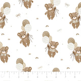 Teddy Bear's Adventures Flannel: White