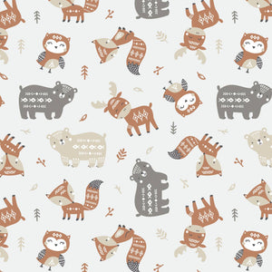 Woodland Friends Flannel: Cream