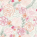 Blooming Hearts: Soft Sketch Blooms-Cream