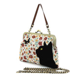 Floral Black Cat Bag