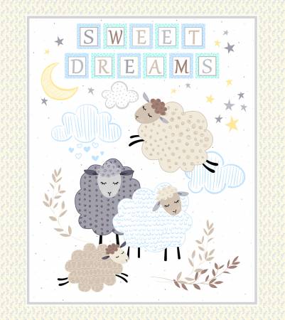 Sweet Dreams Flannel Panel - White