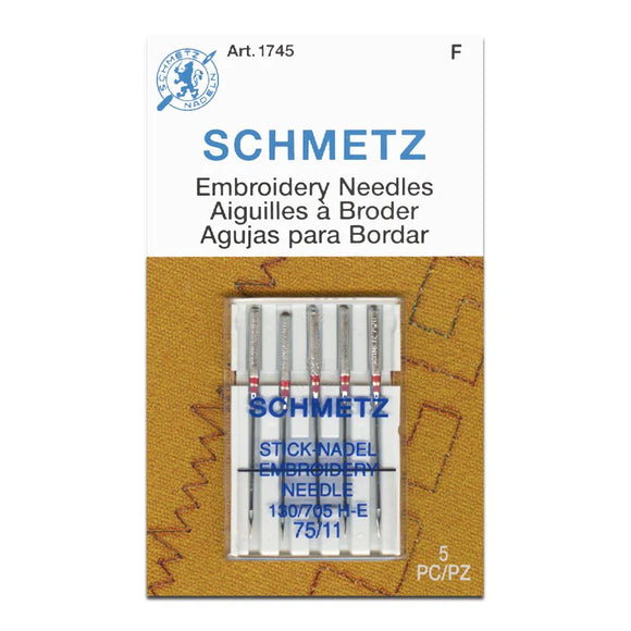SCHMETZ Machine Embroidery Needles - 75/11