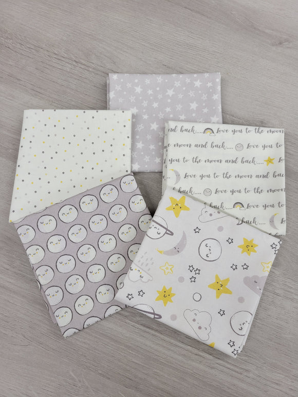 To The Moon And Back Fat Quarter - 5 Pack