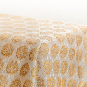 Motif Silk Brocade - Cream/Gold