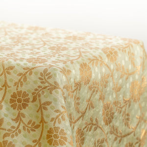 Floral Silk Brocade - Mint/Gold