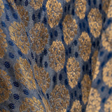 Motif Silk Brocade -  Navy Blue/Gold