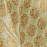 Motif Silk Brocade - Mint/Gold