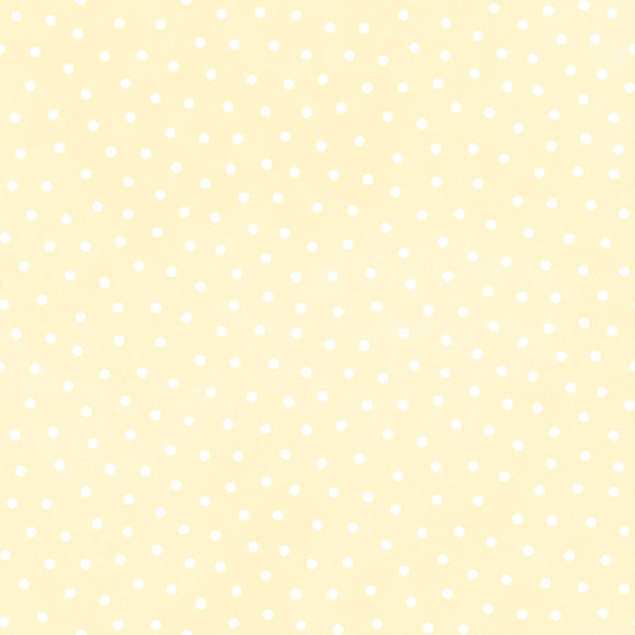 Little Lambies Woolies Flannel: Yellow/White Polka Dot