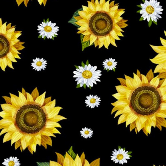 Hello Sunshine - Sunflower & Daisy - Black
