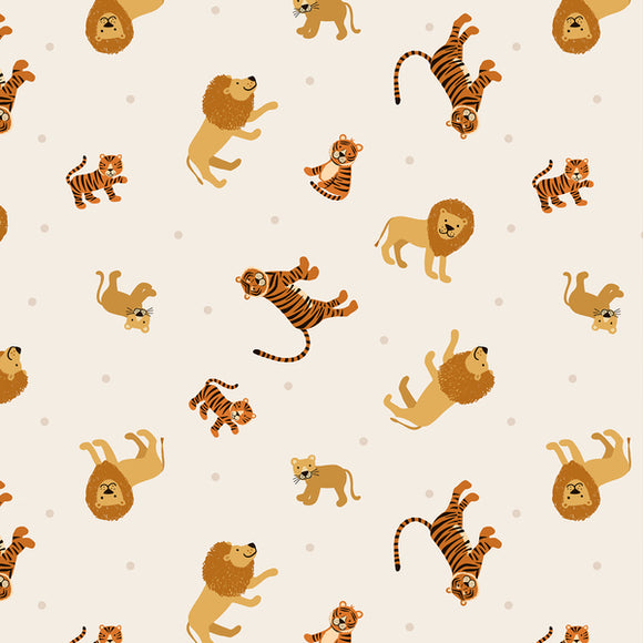 Small Things Wild Animals - Lions & Tigers on Cream